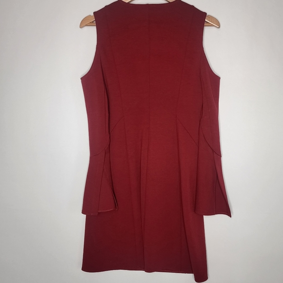 Mika Mindel Red Cold Shoulder Flare Sleeve Dress - Picture 3 of 7
